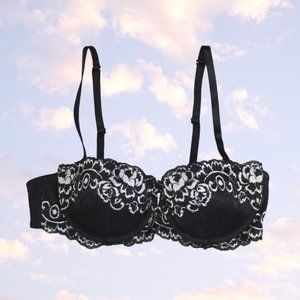 Black & Cream Lace Push-up Bra | LaSenza